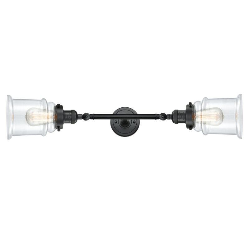 Galaviz 2 - Light Dimmable Vanity Light, Clear, Matte Black, No Bulb Included