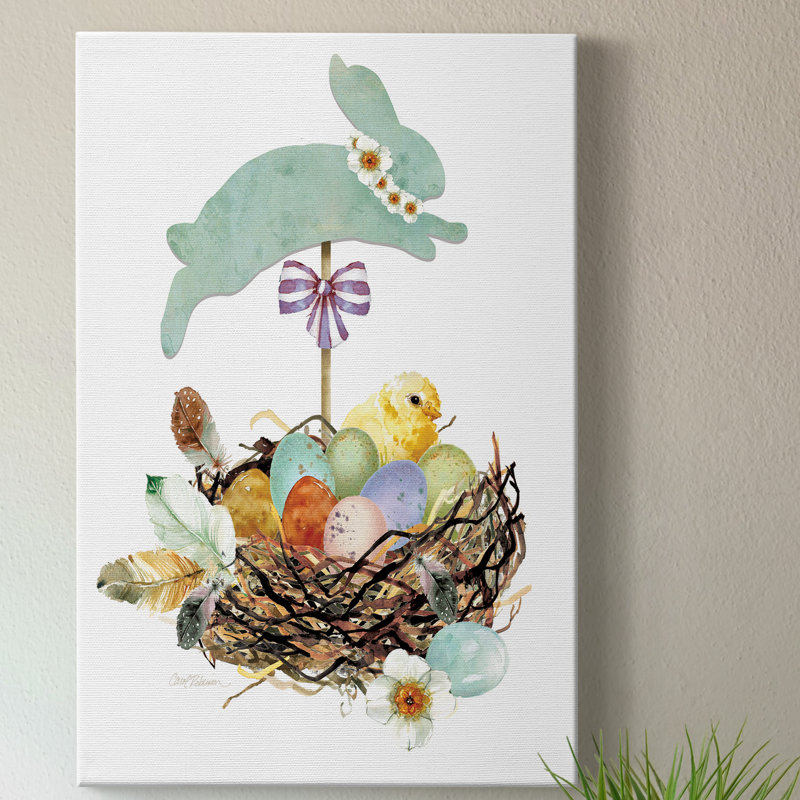 Bunny Hop - peinture sur toile tendue, H 18 po x l 12 po x P 1 po