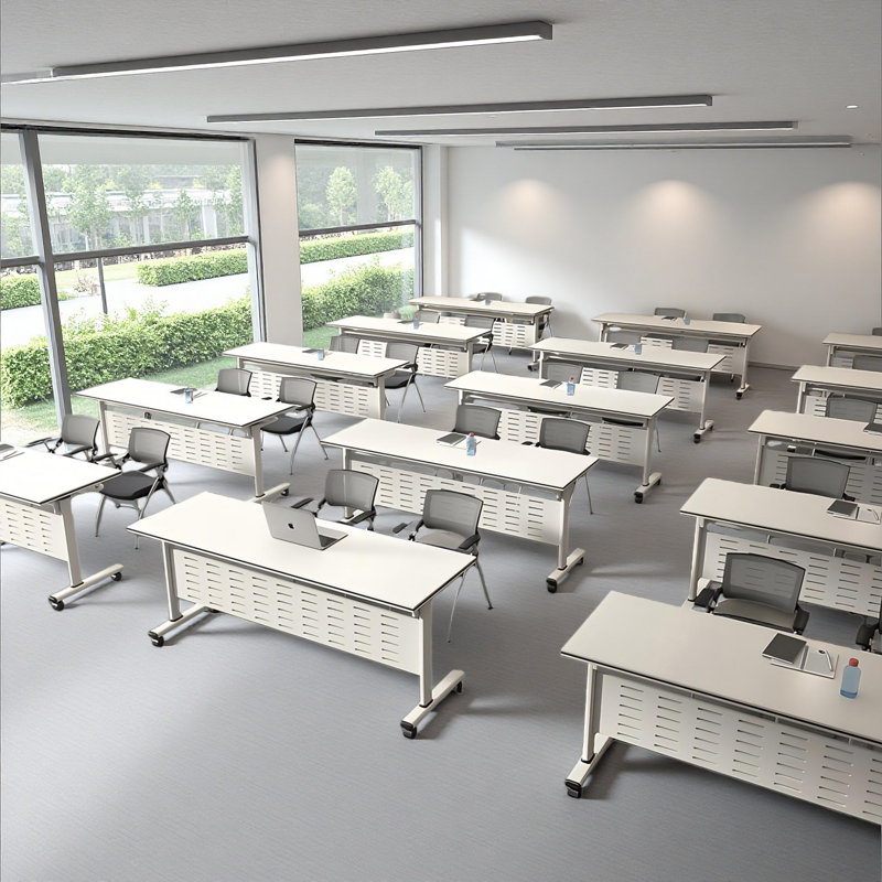 Ensemble de table pliable de conférence et de formation mobile, H 29,5 po x L 70,87 po x l 23,62 po