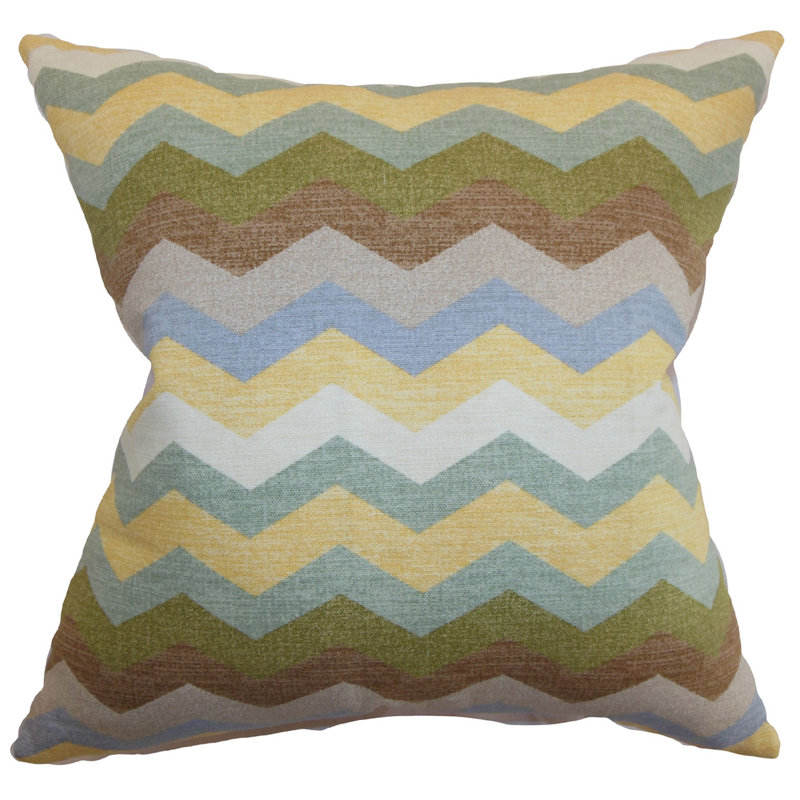  Coussin en coton Zigzag, Galet, 20 po x 20 po
