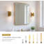 Ensemble de 2 appliques murales modernes dorées avec abat-jour en verre transparent, luminaire de meuble-lavabo rectangulaire pour la chambre à coucher, le couloir et le salon