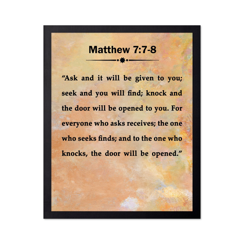 Matthew 7: 7-8, Unframed, Poster, 12"H x 16"W