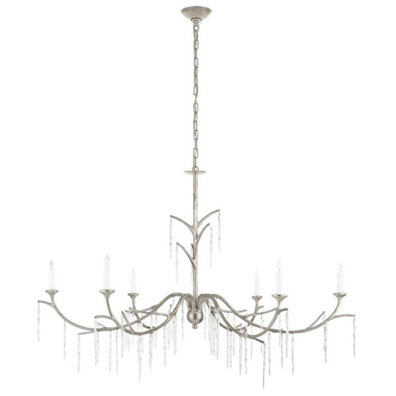 Lustre en cristal Joliet, Bronze antique, Transparent, 24" Width x 24" Height