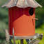 69.25" Tall Iron & Orange Porcelain Birdhouse Stake "Bojana"