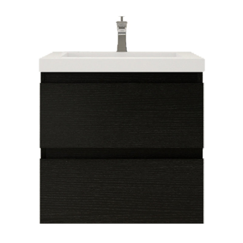 Aylanna Single Bathroom Vanity with Acrylic Top, Rich Black