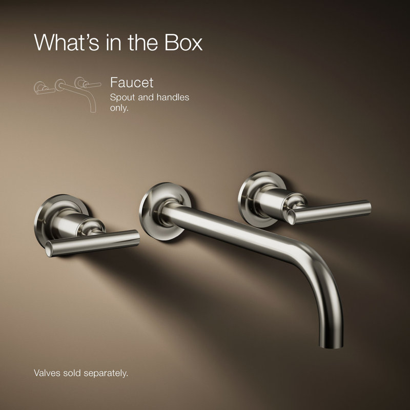 Purist® Wall Mounted Bathroom Faucet, Vibrant Polished Nickel, Lever Handle