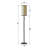 65 in. Matte Black Traditional Pull Chain Switch 1 Light Metal For Living Room Bedroom Reading Standing up Brass Floor Lamp Corner Tall Lights With Oatmeal Linen Drum Shape-972291613