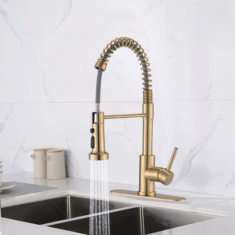 Robinet d'évier de cuisine avec pulvérisateur rétractable Spring
