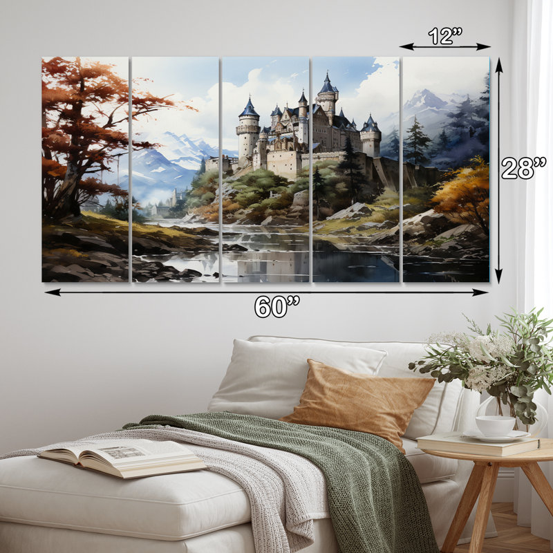 Castles Enchanted Stronghold I Buildings & Architecture Wall Decor on Metal