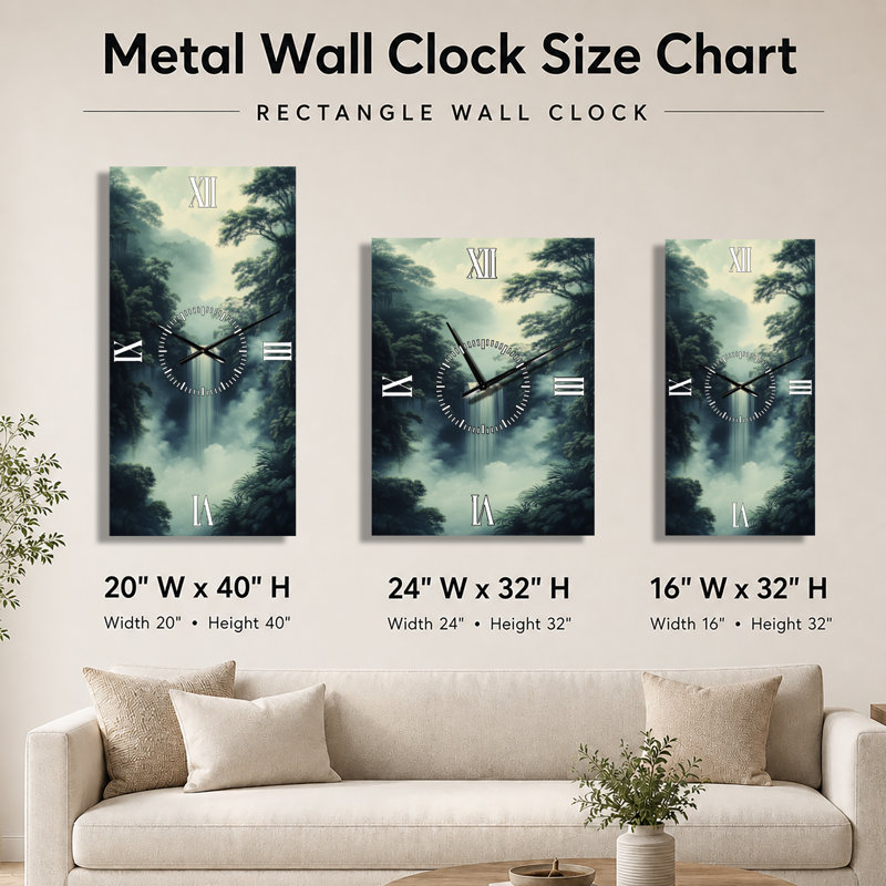 Aluminium Analogue Wall Clock, H 32 po x l 24 po - Rectangle