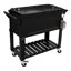 Glacière Permasteel avec séparateur, capacité de 80 pte spacieuse, frissons 36 heures, plateau de service, glacière à roulettes pour le divertissement intérieur et extérieur, noir-14712026-116395589
