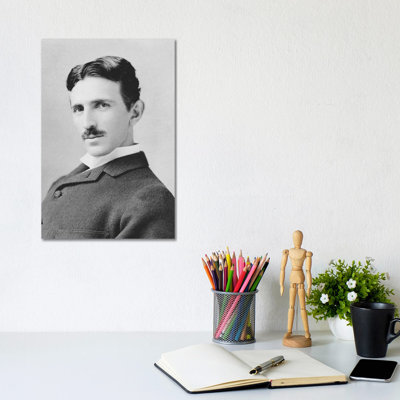 "L'inventeur et le scientifique" Nikola Tesla vers 1890 par John Parrot - Photographie sur toile tendue