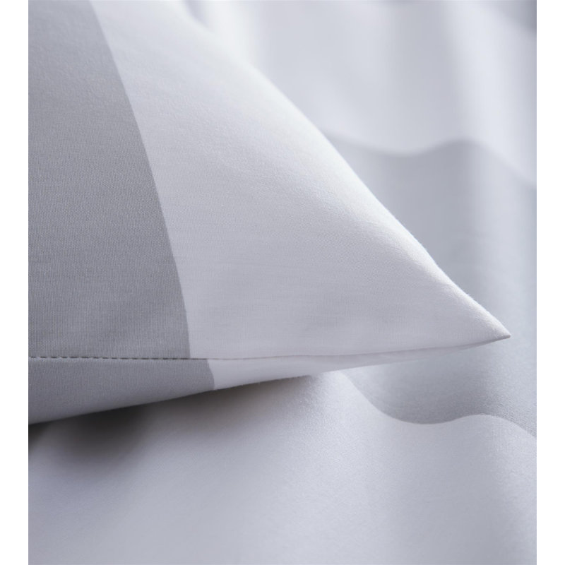 Caswell Striped Duvet Cover Set with Pillowcases, Single - 1 Standard Pillowcase, Grey