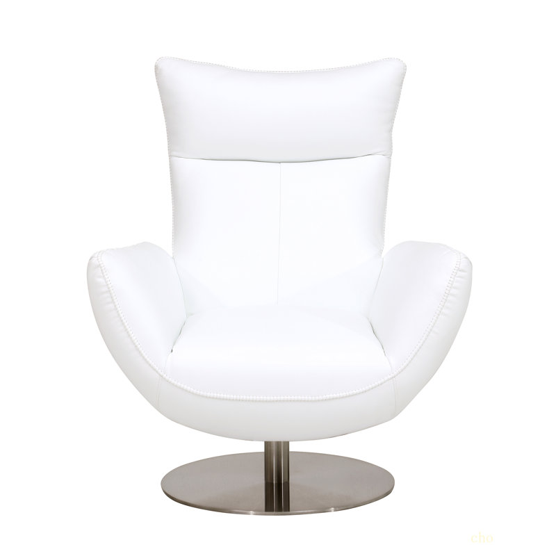Causeuse en cuir véritable Global Global, Blanc