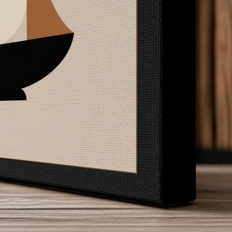 Modernist Geometry Geometric - Wrapped Canvas, 18x12 - 45.7 x 30.5 cm, Black Border