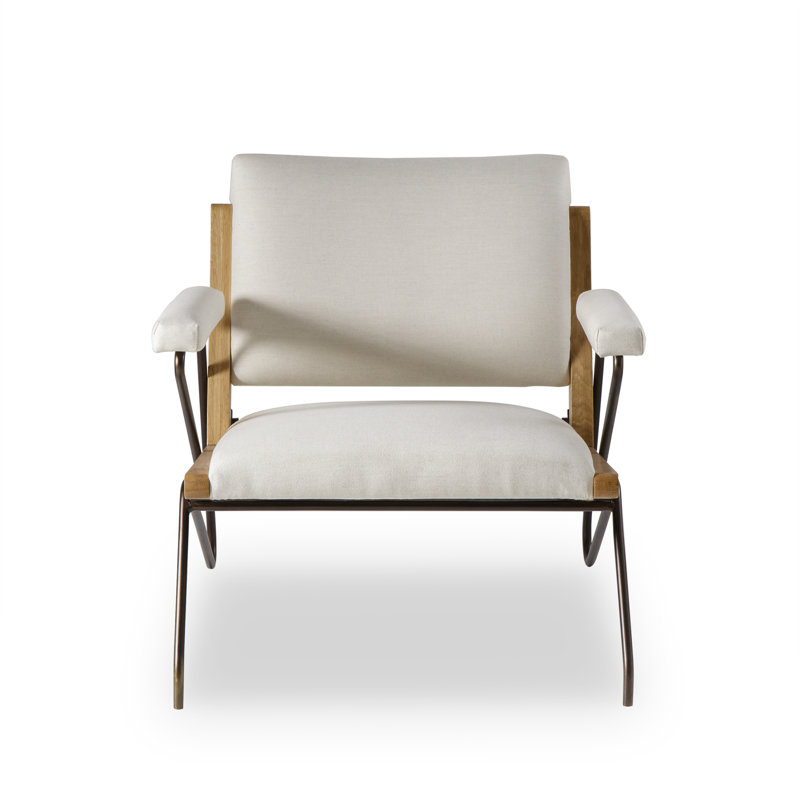 Armchair, White Acrylic Fabric.
