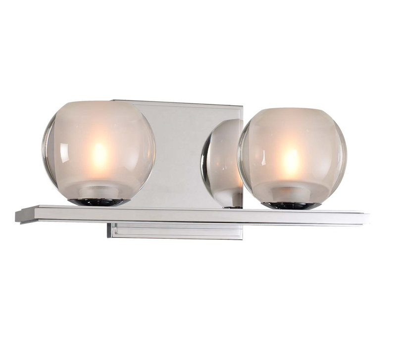 Corona 2 LT Polished Chrome Bath Wall Sconce Kalco, Chrome