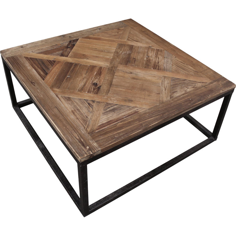 Rouen Solid Wood Top Coffee Table, 18" H x 39" L x 39" W
