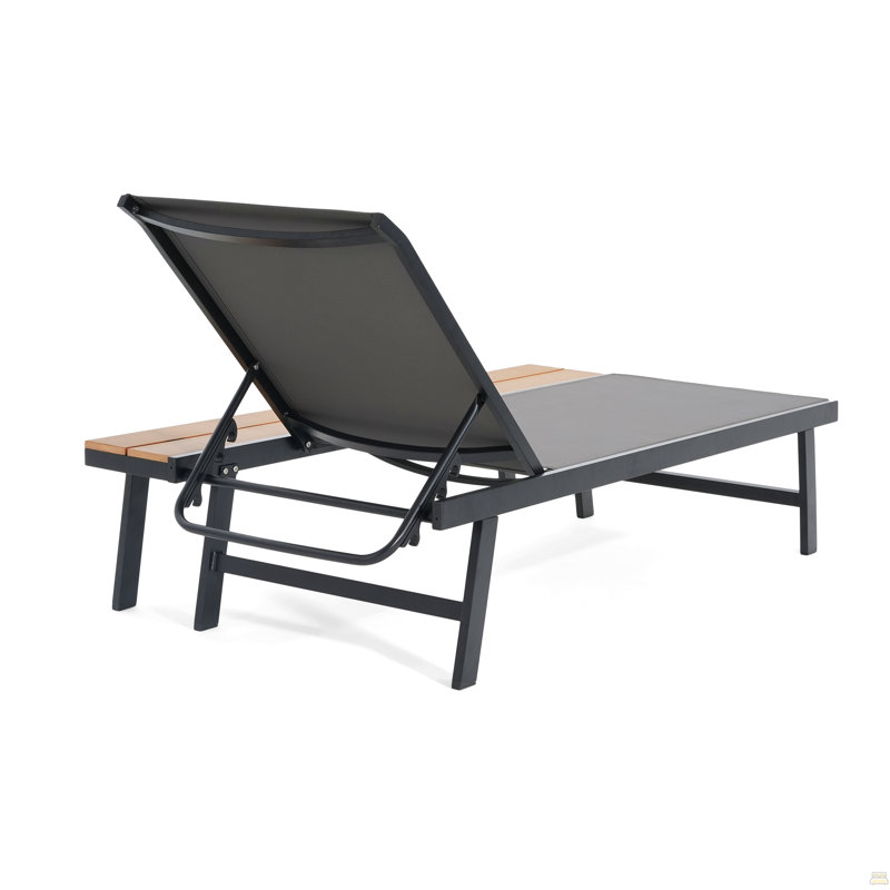 Chaise longue avec table d'appoint en bois, ensemble de 2