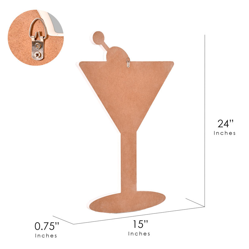 Plaque murale Martini Tipy Ebern Designs - 15 po x 24 po x 0,75 po