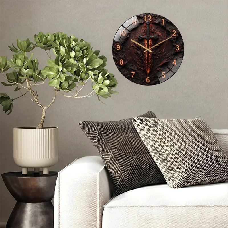 Horloge murale en verre 12 po