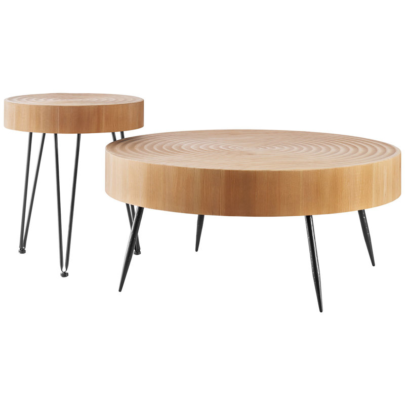 Ensemble de tables basses rondes 2 pièces