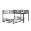Lit superposé en L en forme de L, cadre de lit superposé en métal peu encombrant pour la chambre à coucher, aucun sommier requis
