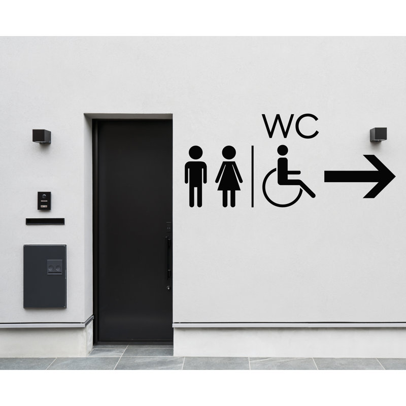 Adhésif de salle de bain, autocollant de porte de salle de bain, affiche de toilette, toilettes homme, autocollants de salle de bain en vinyle, salle de bain WC 188LU