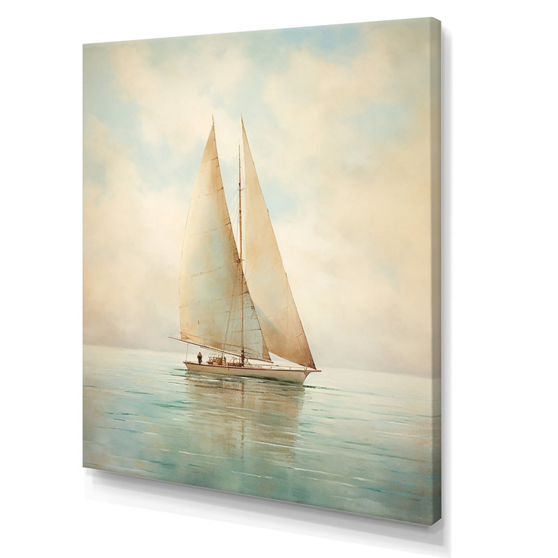Sailboat Whispering Breezes II - Print on Canvas, 44" H x 34" W, Wrapped Canvas, No Frame