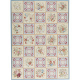 Hand-Knotted High-Quality Yellow and Blue Area Rug