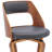 29" Swivel Gray Faux Leather And Walnut Wood Bar Stool