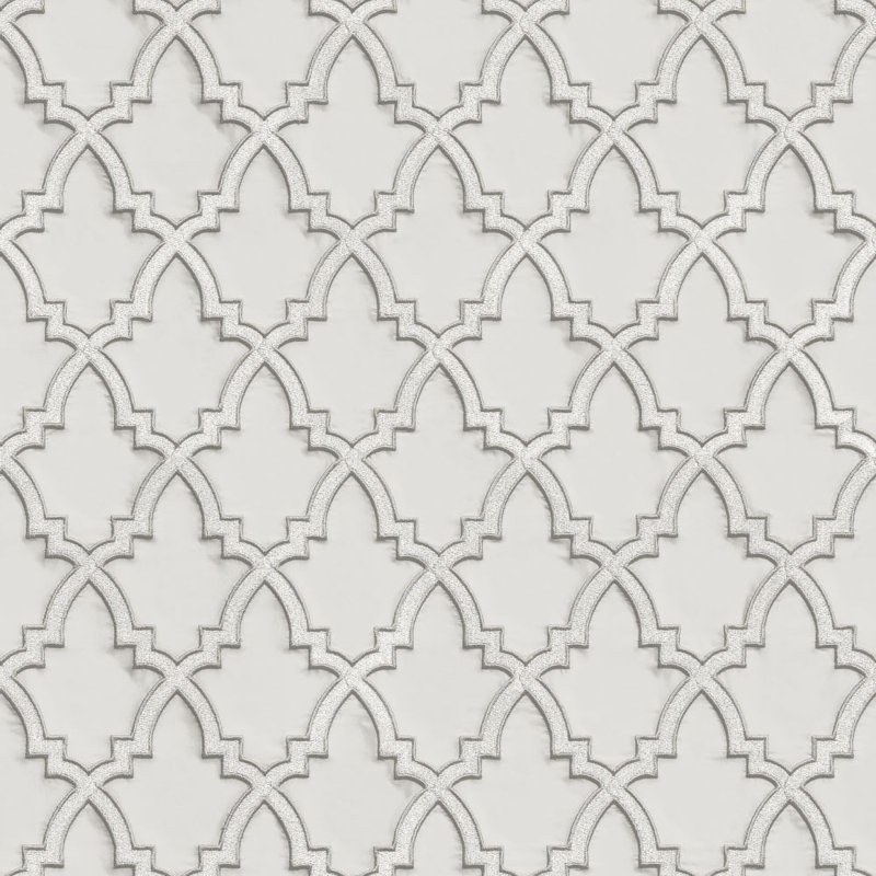 Rouleau de papier peint texturé L 33 pi x l 21 po Aliquippa Trellis, Gris / argenté