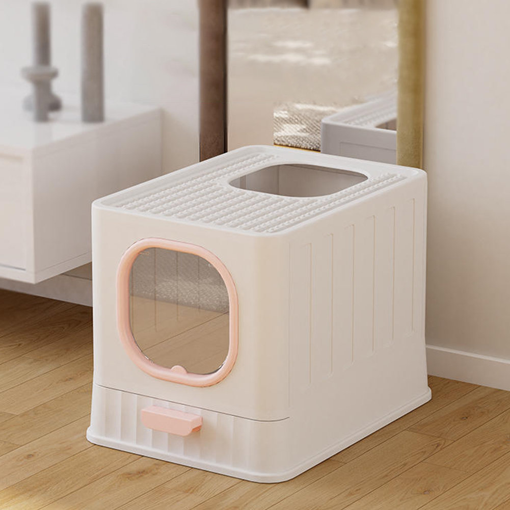 Polyethylene Plastic Enclosed Litter Box with Scoop