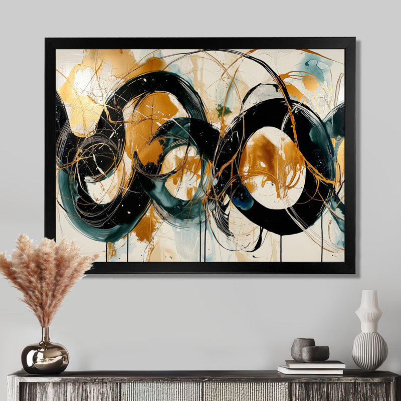 Art mural en toile Odier, H 30 po x l 40 po, Cadre simple, Noir