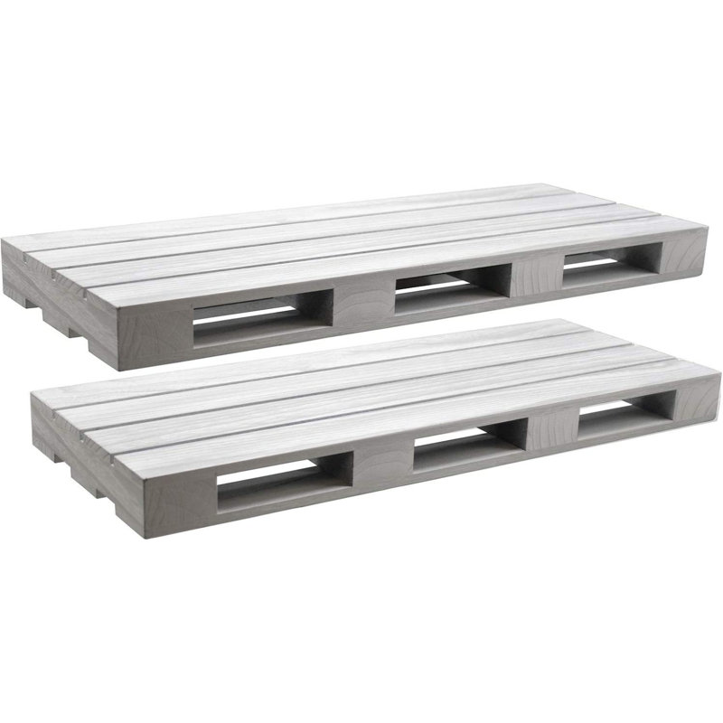 Floating Pallet Style Shelves 2 Pack, 1.75" H x 17" W x 7" D