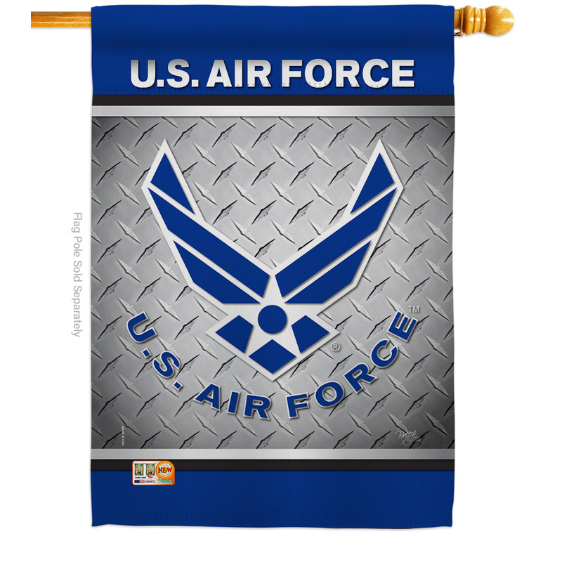 Drapeau de maison 28 x 40 en polyester bleu marine américain, Air-Force