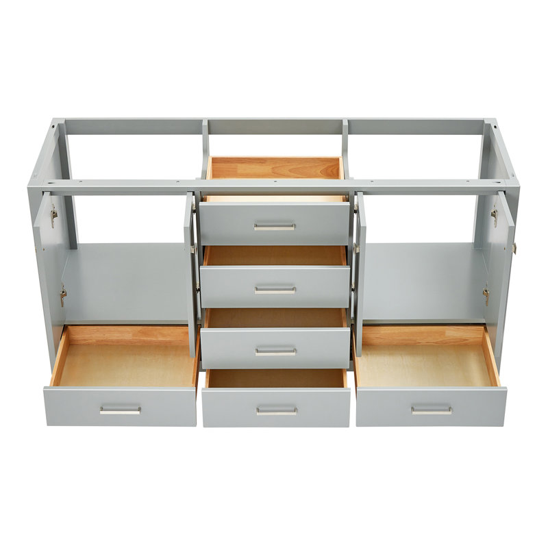 Base de meuble-lavabo double 66 po Panchuri ARIEL Cambridge, Gris