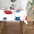 Red White Blue Popsicle Star Pattern Juneteenth 60" x 120" Rectangular Table Cover with Scalloped Edges