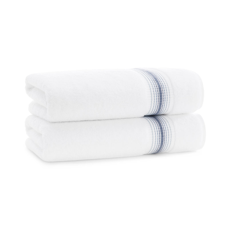 Darcie-Bella 100% Cotton Plush Bath Towel, White/Crystal