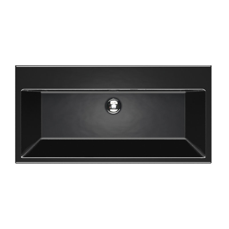 Zero 100 39.37'' L Bathroom Sink, Black, 0-Hole