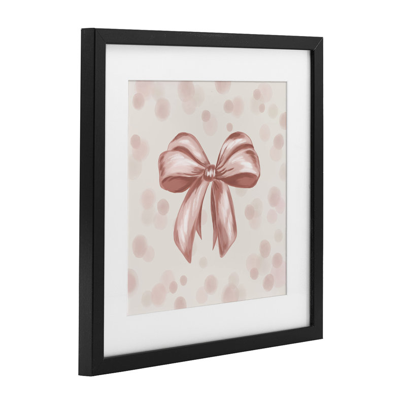 «Subtle Sweetest Bow», reproduction d'art sous verre, design par Kristen Dalpiaz, H 13 po x l 13 po, Cadre noir minuit