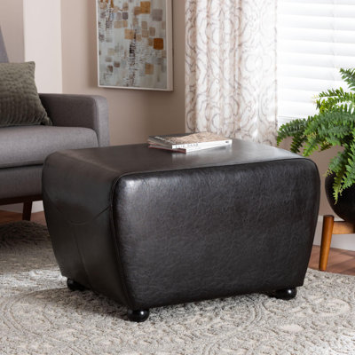 Faux Leather Ottoman