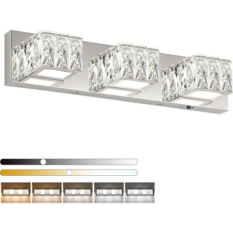 Luminaire de salle de bain Modern, Chrome poli, Trois lumières