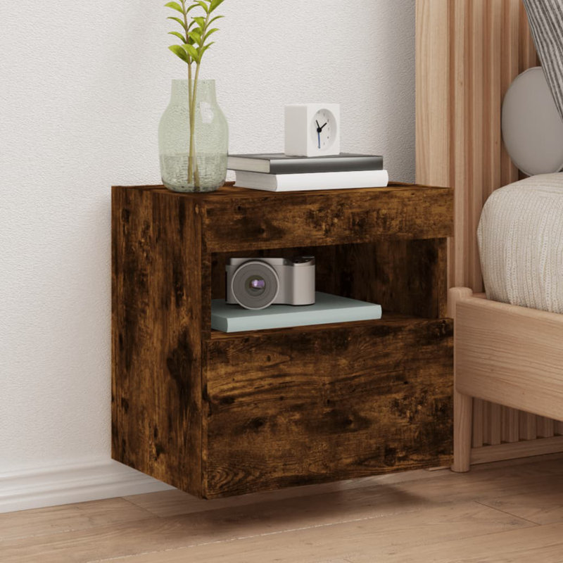 Bular Unfinished TV Stand for TVs up to 24", Smoked Oak
