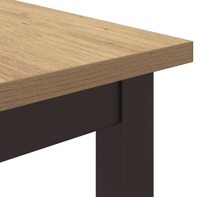 Metal Base Writing Desk, Artisan Oak