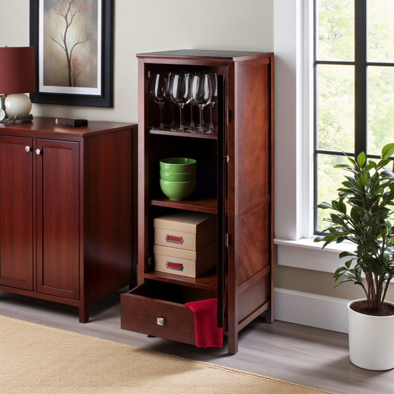 Armoire de rangement 1 tiroir à finition noyer Blake Jelly, H 47,15 po x l 17,14 po x P 15,46 po