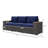 3-Seater Outdoor Couch with Cushions, Outdoor Sofa, Dark Blue