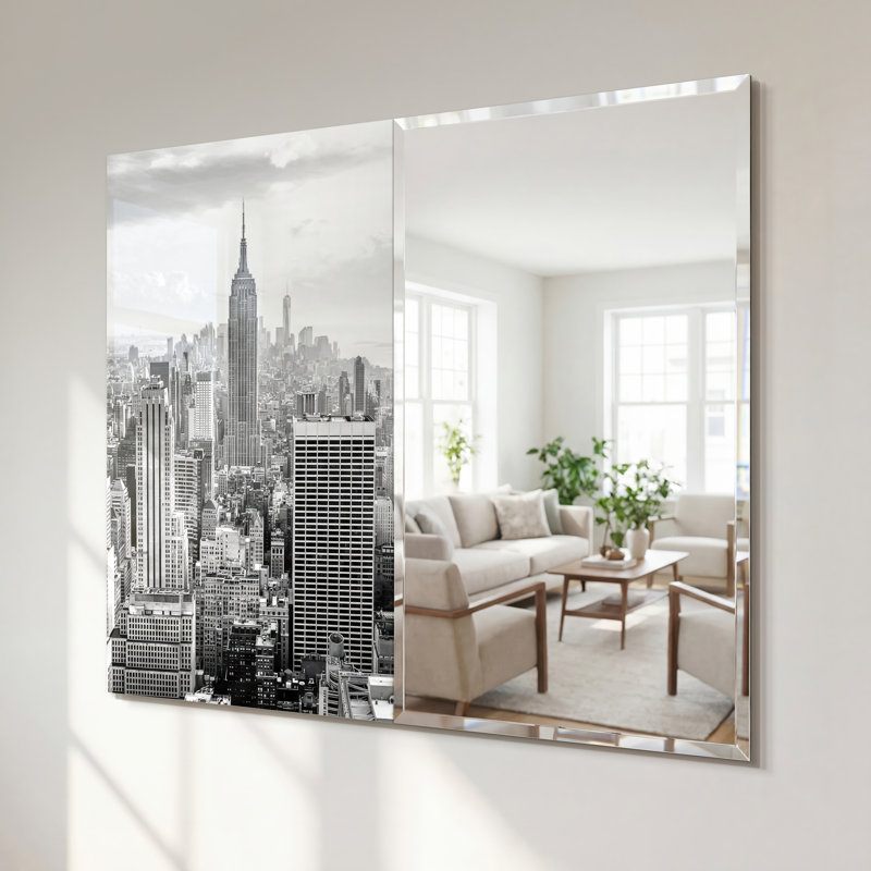 Miroir mural moderne et contemporain biseauté