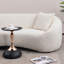 2PS, canapé incurvé 93,31 "minimaliste, 3 places, canapé rembourré en molleton blanc bouclé, canapé à dossier arrondi serré pour le bureau du salon, blanc