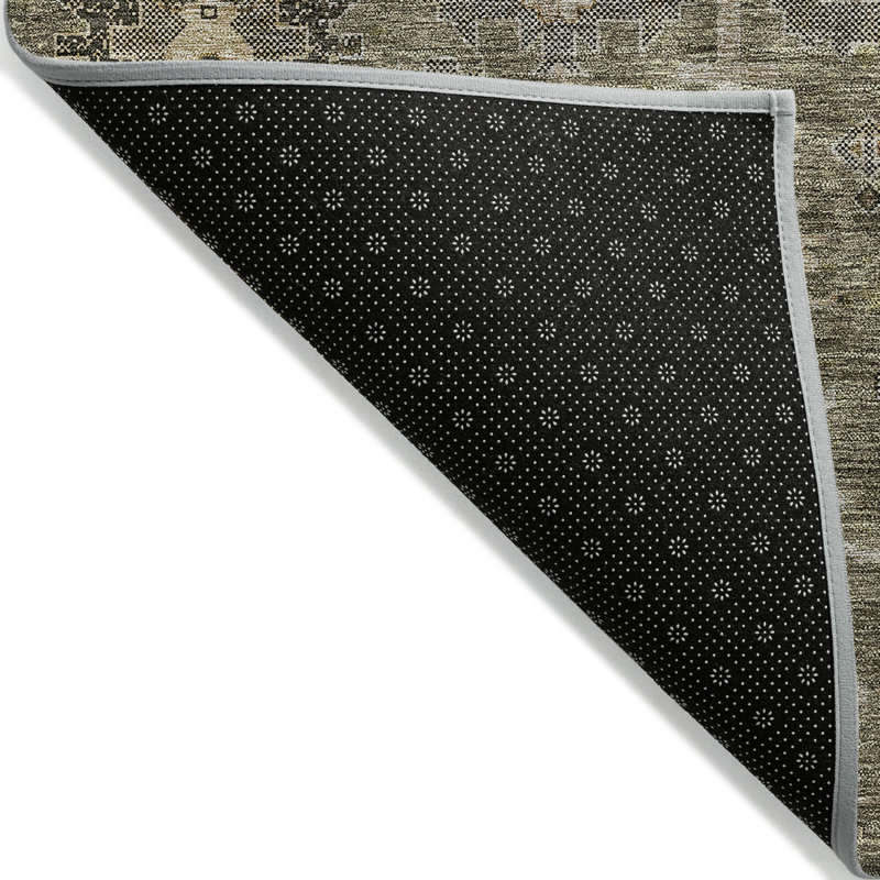 Tapis d'intérieur lavable 10 pi x 14 pi brun et gris anthracite